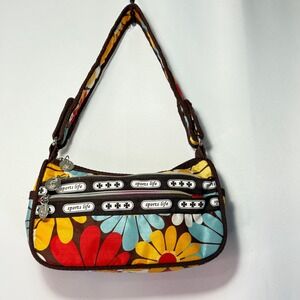 Sports Life Y2K Floral Shoulder Bag Double Zip Purse Colorful‎